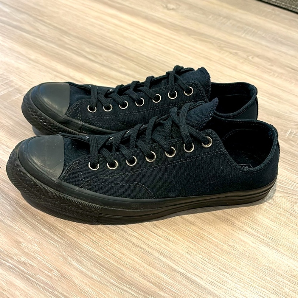 All Black 70s Low Converse - Picture 2 of 3